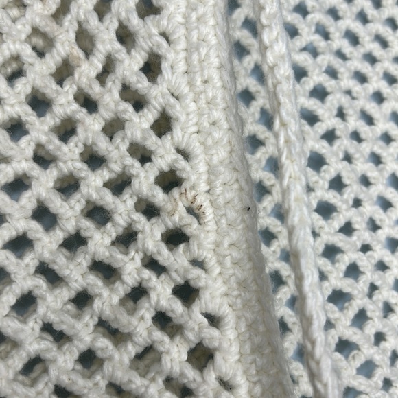 Hand Crocheted Open Front Pocket Vest Knitiva Size M - Picture 9 of 9